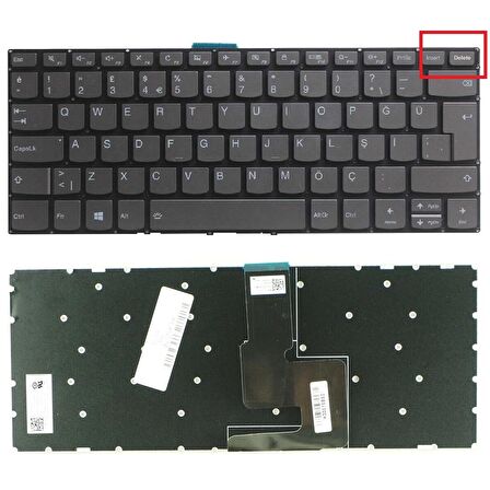 Lenovo 5CB0R12492, 5CB0R12636 Uyumlu Klavye Tuş Takımı Gri Türkçe