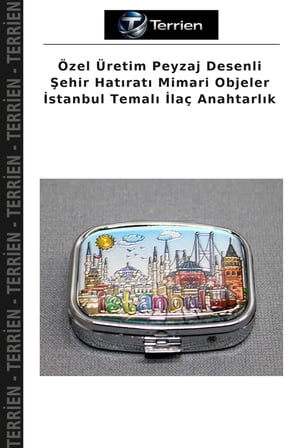 Özel Üretim Peyzaj Desenli Şehir Hatıratı Mimari Objeler İstanbul Temalı Anahtarlık