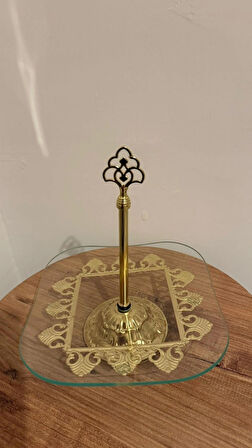 CAM GOLD DETAYLI TEK KATLIK LOKUMLUK ŞEKERLİK