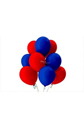 Kırmızı-Koyu Mavi Pastel Soft Balon 20 Adet