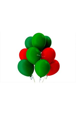 Açık Yeşil-Kırmızı-Koyu Yeşil Pastel Soft Balon 30 Adet