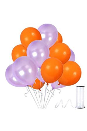 Lila-Turuncu Metalik Balon 50 Adet