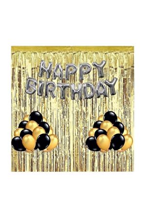Yetişkin Doğum Günü Seti Happy Bırthday - Balon Ve Perdeli
