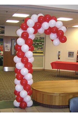 Kırmızı-beyaz Balon Noel Kutlama Yılbaşı 50 ADET balon + 5 mt balon zinciri