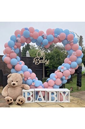 Cinsiyet Partisi Makaron Pembe Ve Mavi Balon Zinciri 50 Adet