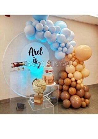 Karamel Ten Mavi Pastel Renk Balon Zinciri 70 Adet+5 mt balon zinciri
