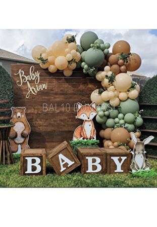 Karamel Ten Küf Yeşili Renk Balon Zinciri 100 Adet+5 mt balon zinciri