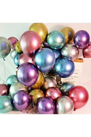 12 Inç Krom Karışık Balon 30 Adet