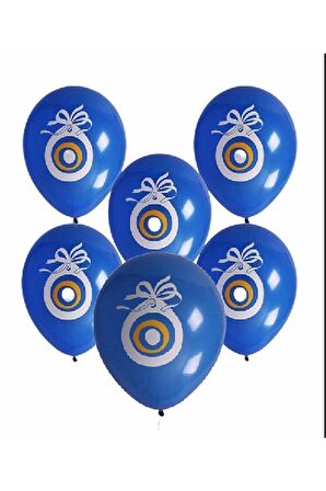Nazar Boncuklu Mavi Maşallah Balon 10 Adet 