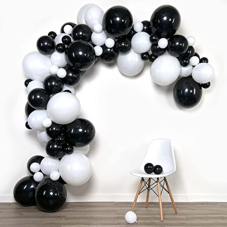 Siyah-Beyaz Balon Seti 50 Adet