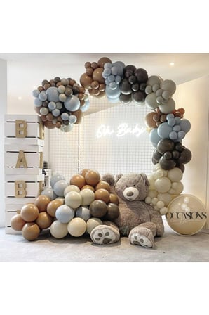 Pastel Kahverengi Karamel Sütlü Kahve Ve Fırtına Mavisi Balon Seti 50 Adet