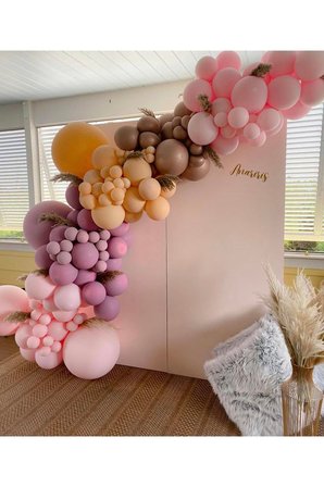 Retro Toz Pembe Sütlü kahve Kahverengi Pastel Pembe Balon Seti 50 Adet