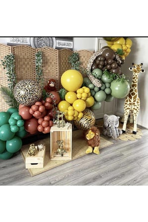 Yanık Turuncu-Koyu Yeşil-Kahverengi-Küf Yeşili-Zerdeçal Balon Seti 70 Adet