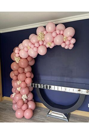 Pastel Pembe - Toz Pembe Balon Seti 70 Adet