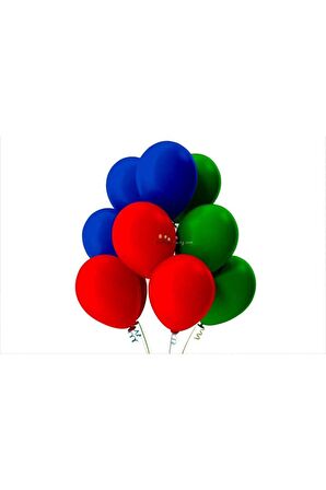 Kırmızı-Koyu Mavi-Siyah Pastel Soft Balon 20 Adet