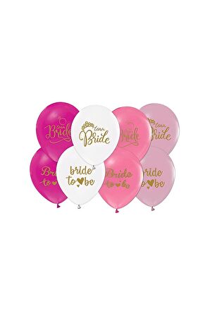  Bride To Be Baskılı 12" Pastel Karışk Balon 15 Adet