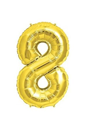 8 Rakamı Gold Folyo Balon 40 inç, 100cm