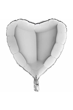 Gümüş Kalp Folyo Balon  45 cm -  1 Adet