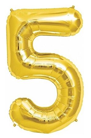 5 Yaş 40 inç 100 Cm Gold Büyük Rakam Folyo Balon