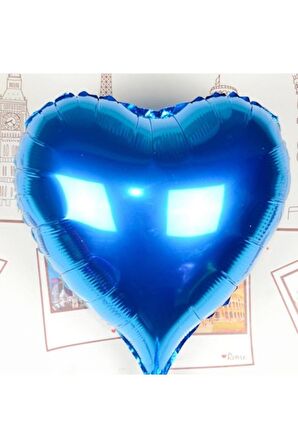 Mavi Kalp Folyo Balon 45 cm - 1 Adet