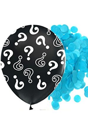 Erkek Bebek Mavi Konfetili Cinsiyet Belirleme Balonu 18 İnç 45 cm 