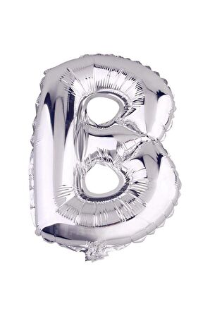 16" Inç 40 Cm Folyo Balon Gümüş Renk ''B'' Harfi