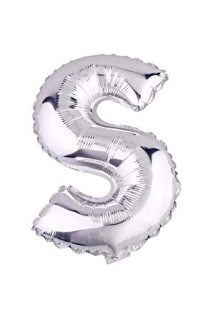 16" Inç 40 Cm Folyo Balon Gümüş Renk '' S '' Harfi