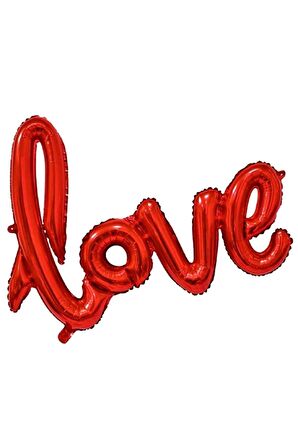 Folyo Balon Love El Yazılı Balon Kırmızı Renk Sevgililer Günü