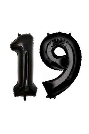 Folyo Balon Siyah 19 Rakamı 34 İnç 80 cm