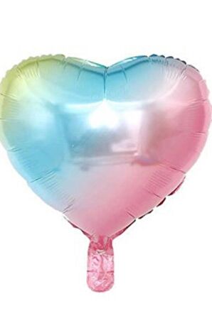 Gökkuşağı Kalp Folyo Balon 45 cm 3 Adet