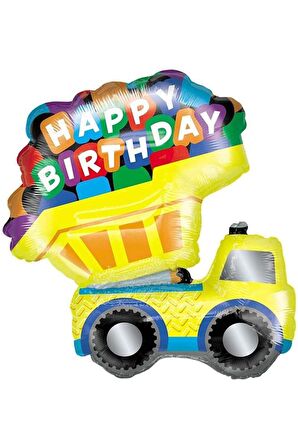 Happy Bırthday Yazılı Kamyon Şekilli Folyo Balon 80 cm