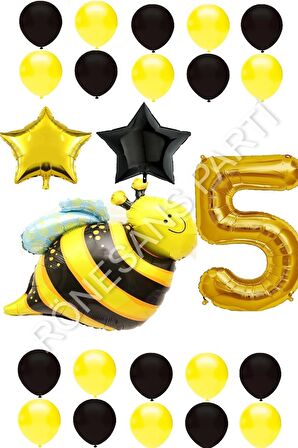Arı Karakterli Yıldız Folyo Balon Seti Yaş 5