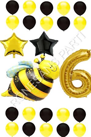 Arı Karakterli Yıldız Folyo Balon Seti Yaş 6