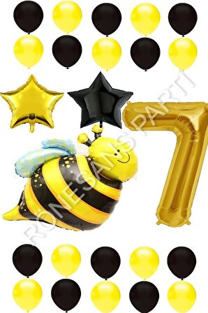 Arı Karakterli Yıldız Folyo Balon Seti Yaş 7