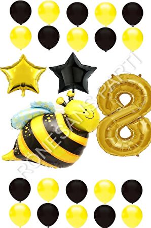 Arı Karakterli Yıldız Folyo Balon Seti Yaş 8
