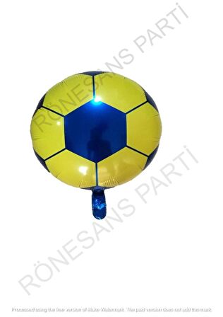 Sarı Lacivert Futbol Topu Folyo Folyo Balon 45 cm 1 Adet