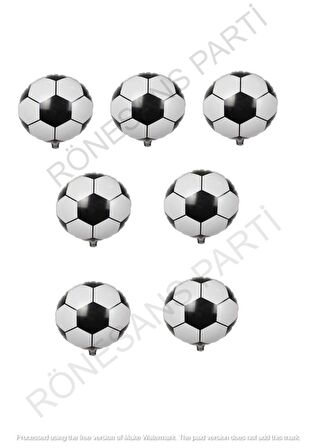 Siyah Beyaz Futbol Topu Folyo Folyo Balon 25 cm 7 Adet
