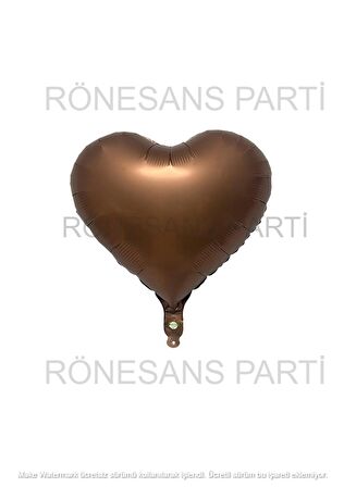 Kahverengi Kalp Folyo Balon 45 cm 1 Adet
