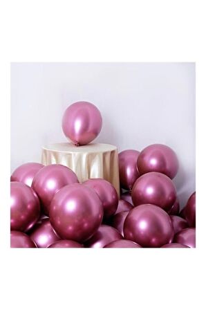 Krom Balon 12" Inç Pembe Renk 10 Adet