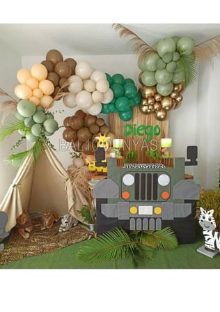 Gold Yeşil Karamel Beyaz ve Ten Rengi Balon Zinciri 60 Adet+5 mt balon zinciri