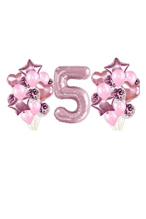 Pembe Renk 5 Yaş Balon Seti
