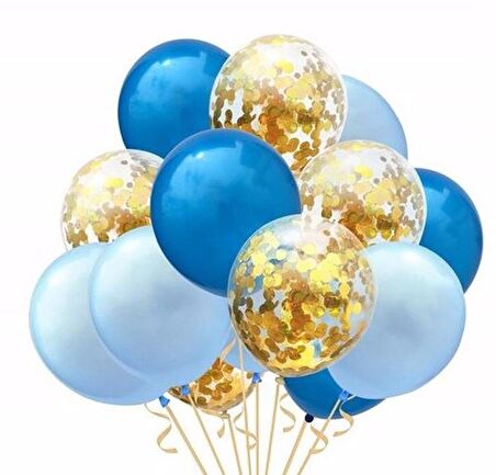 Konfetili Gold Balon Seti