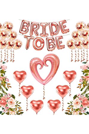 Bride To Be Rose Gold Balon Set Bekarlığa Veda Partisi Set-1