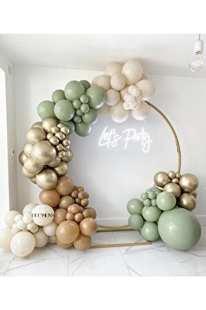 Sütlü Kahve Krom Gold Küf Yeşili Karamel Balon Seti 50 Adet