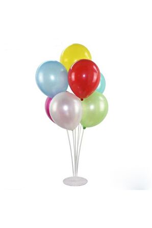 Balon Standı Ve 7 Adet  Metalik Karışık Balon Seti
