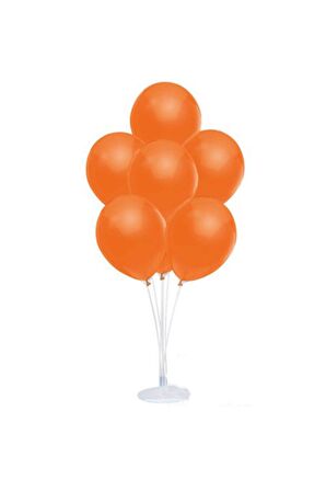 Balon Standı Ve 7 Adet  Metalik Turuncu Balon Seti