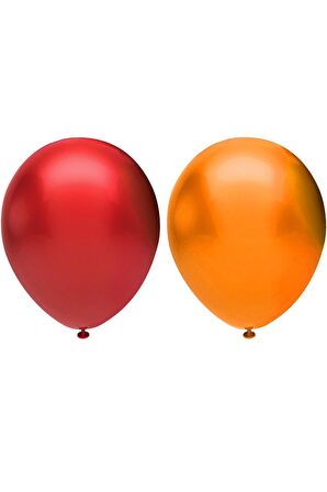 Metalik Balon Seti 50 Adet ( Kırmızı, Turuncu)