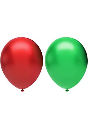 Metalik Balon Seti 50 Adet ( Kırmızı, Koyu Yeşil)