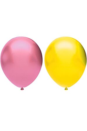 Metalik Balon Seti 50 Adet ( Pembe, Sarı)
