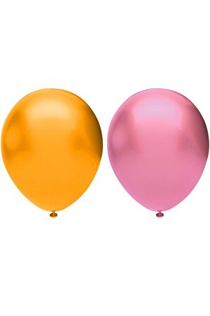 Metalik Balon Seti 50 Adet ( Pembe, Turuncu)